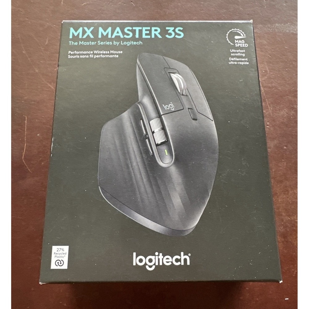Authentic Logitech MX Master 3S Wireless Mouse Chrome -Graphite (910-006565)